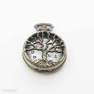 Tree Quartz Movement Skeleton Pocket Watch