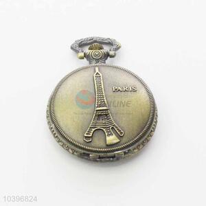 Tower Quartz Movement Skeleton Pocket Watch