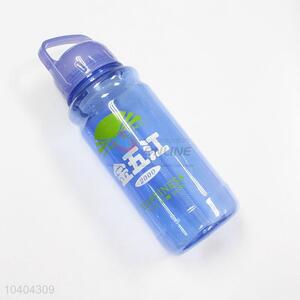 Plastic sports water bottle with handle