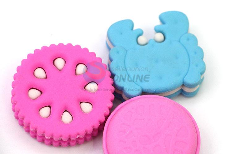 Factory Wholesale Biscuits Design Eraser for Student