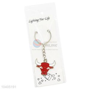 Wholesale Cattle Head Shape Zinc Alloy Key Chain