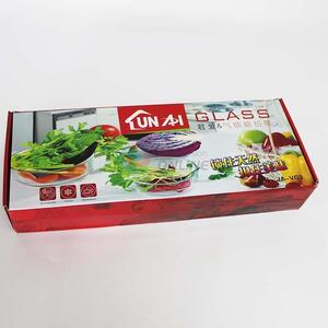 Custom high quality 3pcs glass preservation box