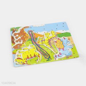 Dinasour Threading Wooden Puzzles Set For Promotion