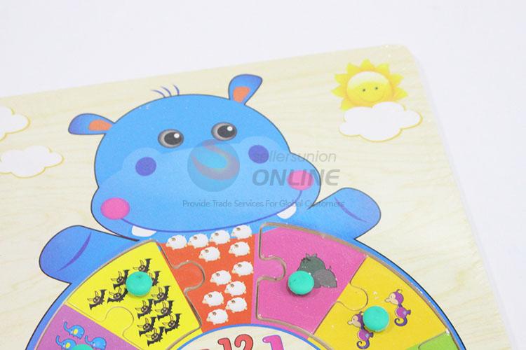 Hippo Clock Wooden Puzzles Set