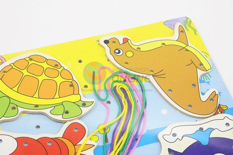 Popular Marine Animals Threading Wooden Puzzles Set