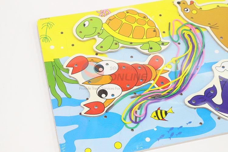 Popular Marine Animals Threading Wooden Puzzles Set