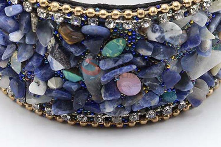 High Quality Leather Wrap Bracelet With Semi-Precious Stone For Women