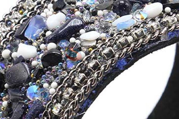 Women Rhinestone Wide Leather Wristband With Good Quality