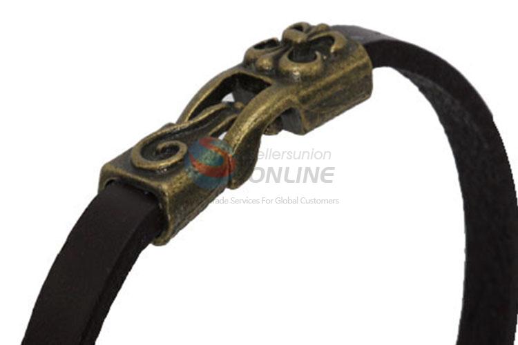 New Fashion High Quality Black Leather Bracelet