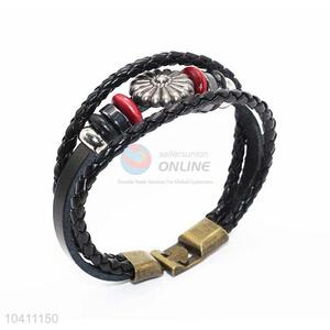 Big Promotional High Quality Braided Leather Wristband