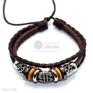 Low Price Trendy Braided Leather Bracelet