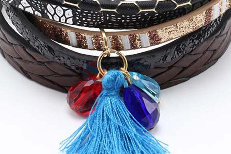 Big Promotional Women Magnetic Clasp Cuff Leather Wrap Bracelets