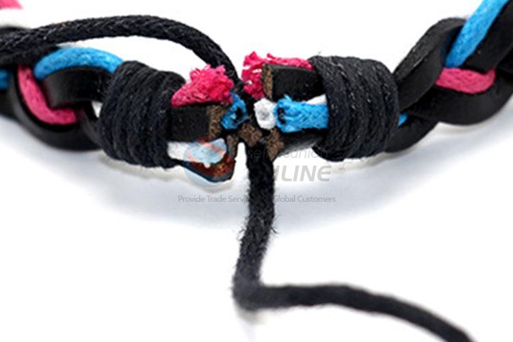 High Quality Cheap Custom Women Braided Leather Bracelet