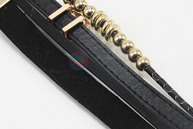 Customized New Fashion Wide Magnetic Clasp Cuff Leather Wrap Bracelets