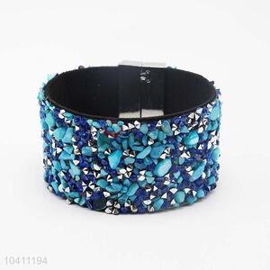 Latest Style Women Rhinestone Magnetic Clasp Wristband