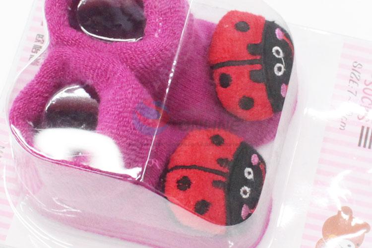 3D Ladybird Head Cotton Kids Baby Sock