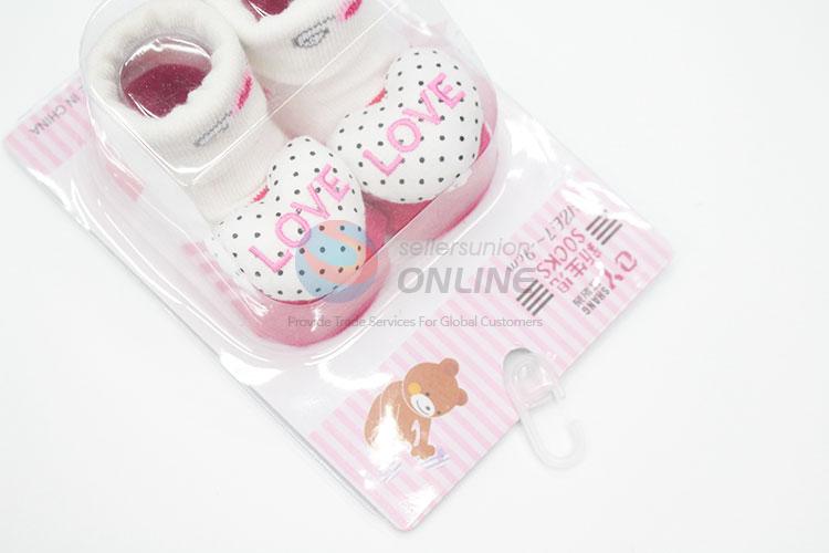 3D Heart Dotted Cotton Kids Baby Sock