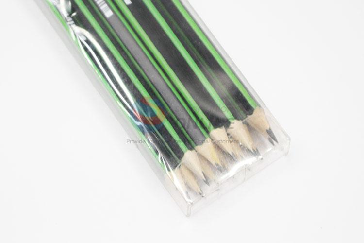 Normal Low Price 12 Pcs/Set Green Striped HB Pencils