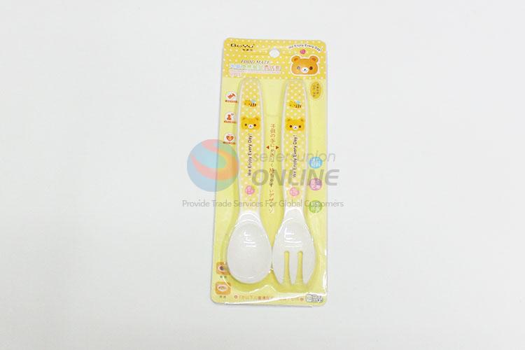 Wholesale Cartoon Nontoxic Safty Children Fork and Spoon Set