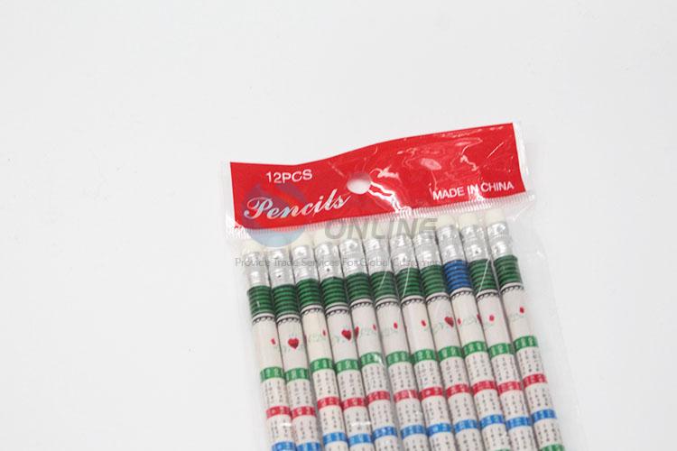 Lovely Pattern Wholesale HB Pencil 12Pcs