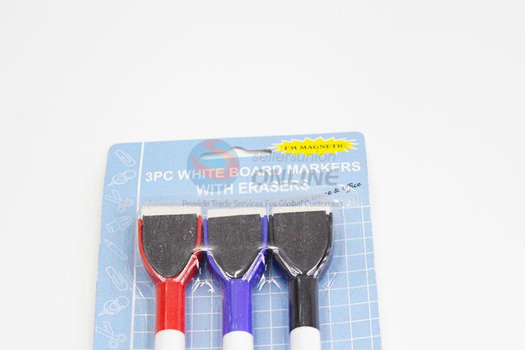 3Pcs White Board Markers with Eraser