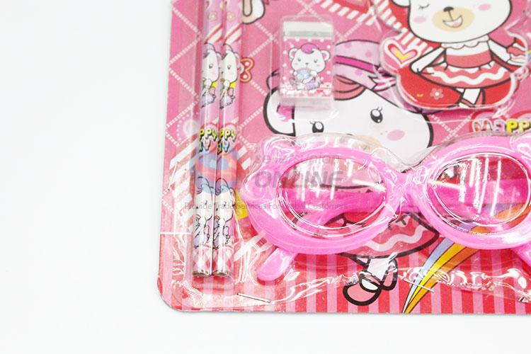 Fashion Girl Cartoon Design Sunglasses Stationery Set