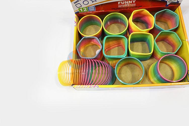 Good Factory Price Funny Spring Plastic Circle Toys Rainbow Magic Spring