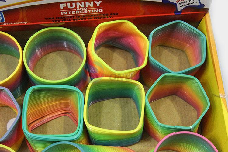 Good Factory Price Funny Spring Plastic Circle Toys Rainbow Magic Spring