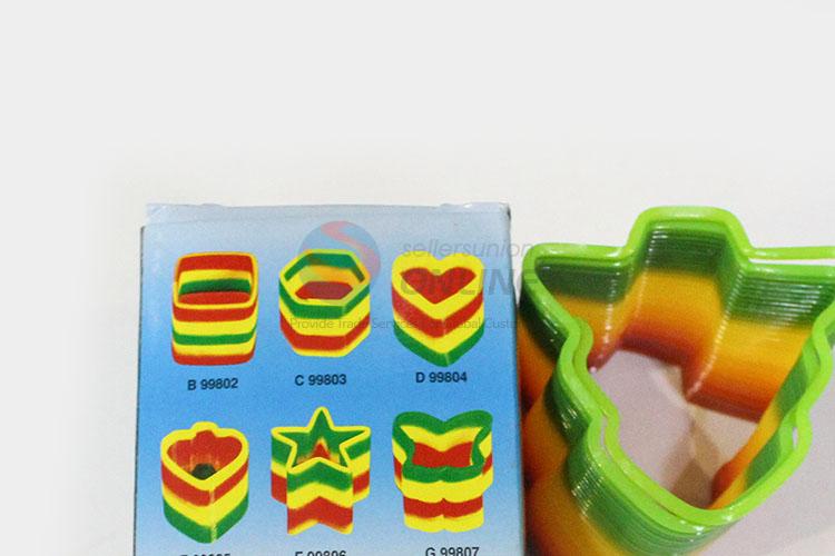 Wholesale Popular Funny Spring Plastic Circle Toys Rainbow Magic Spring