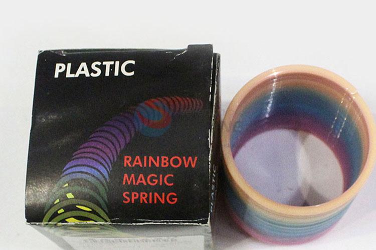 Latest Design Funny Spring Plastic Circle Toys Rainbow Magic Spring