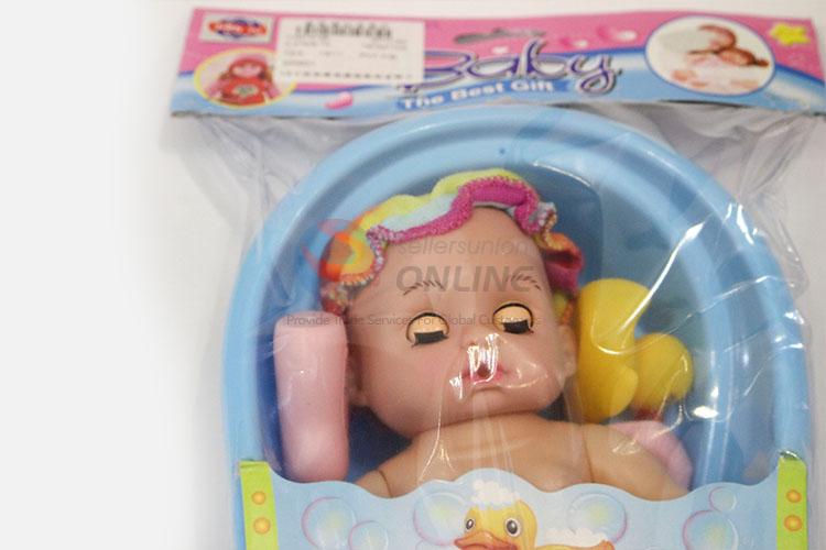 Wholesale Popular 10-inch Child with Bath Tub Infant Baby Doll for Kids