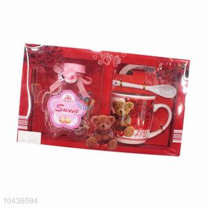 Valentine couple mug tea cup ceramic souvenir cup with wishing bottle