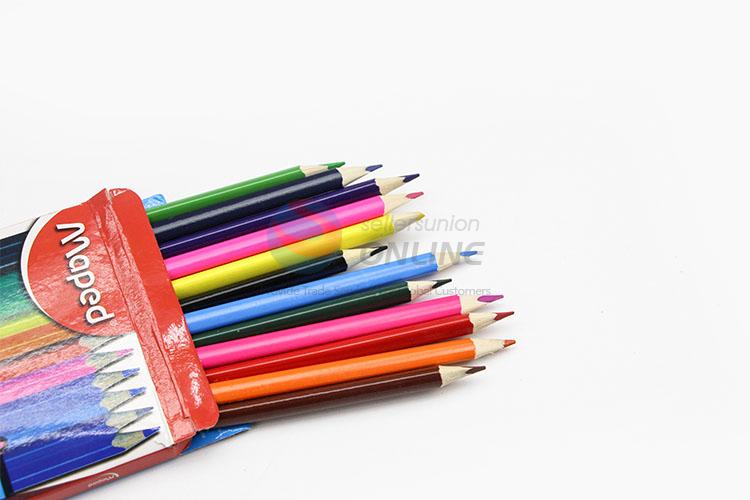 Good Reputation Quality 12pcs Students Stationery Wooden Color Pencil Set