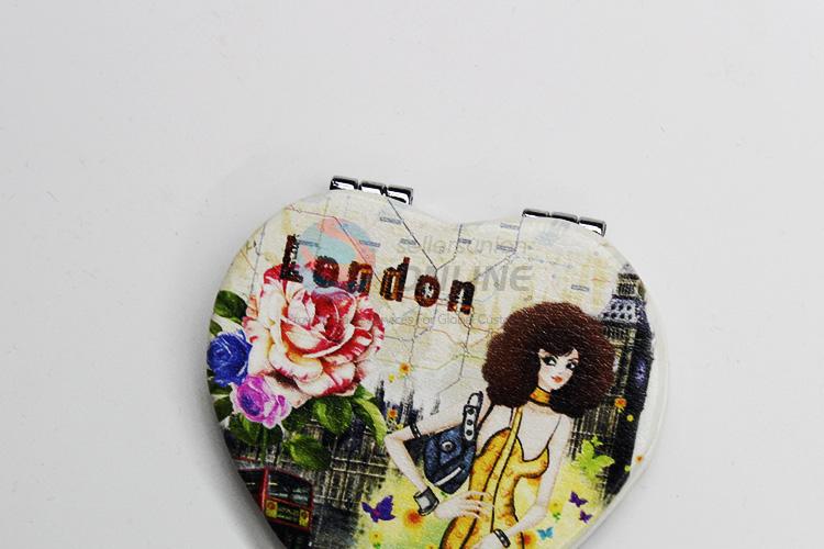High Quality Heart-shaped Folding Makeup Mirror for Sale