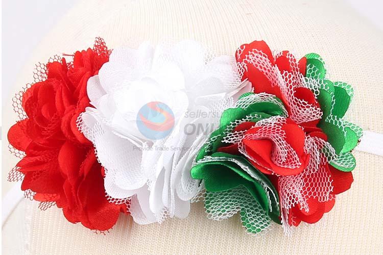 Popular Handmade Flower Christmas Hair Band Fashion Baby Hair Ribbon