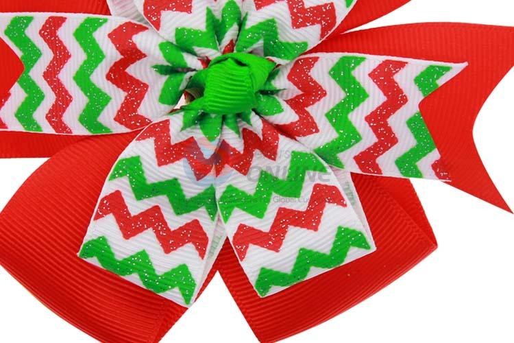Unique Design Colorful Christmas Bowknot Hairpin For Girl