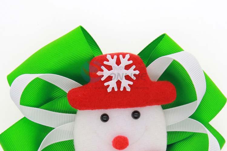 Good Quality Christmas Snowman Bowknot Hairpin For Children