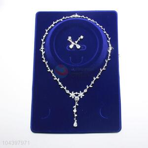 Eco-Friendly Zircon Necklace&Earrings Set For Wedding