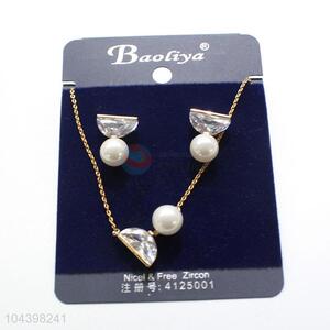 Suitable price zircon necklace&earrings set