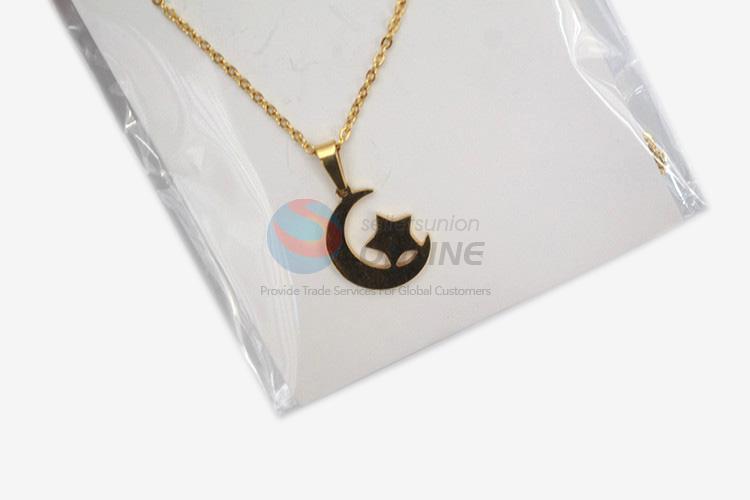 Popular cheap women stainless steel moon&star necklace&earrings set