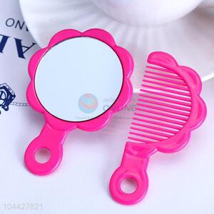 Good quality top sale plastic mirror&comb set