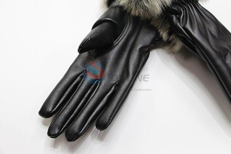 Cheap Price Winter Women PU Warm Mitten Gloves