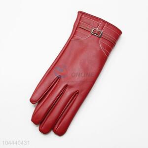 New Useful Female PU Gloves Women's Winter Outdoor Full Fingers Mittens Glove