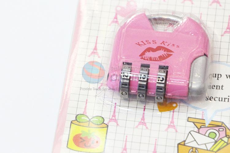 Cute Pink Color Padlock for Luggage Zipper Bag Backpack