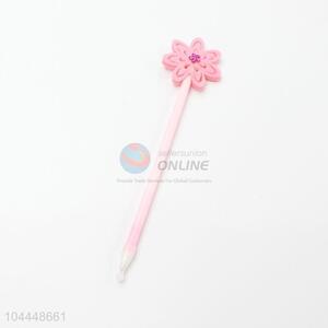 Pink Flower Design Plastic Ballpoint Pen