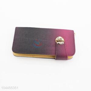 Gradient Color Fashion Women Semi Pu Leather Long Design Wallet