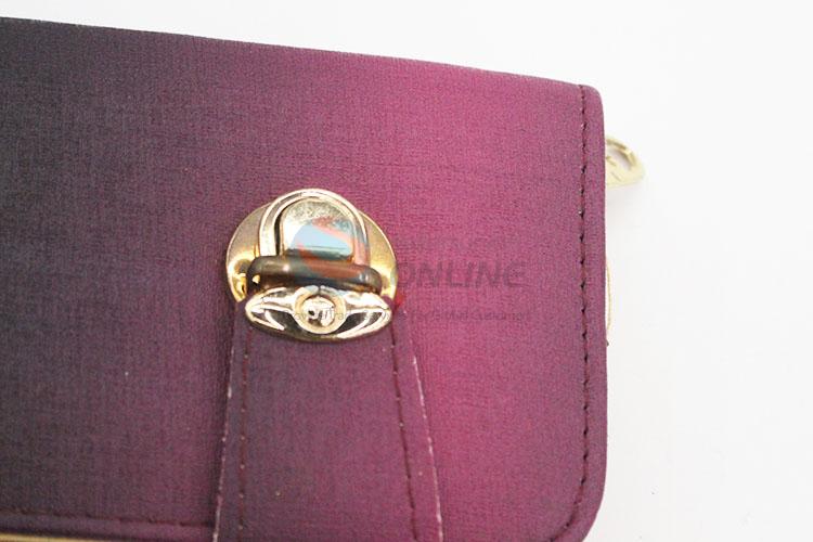 Gradient Color Fashion Women Semi Pu Leather Long Design Wallet