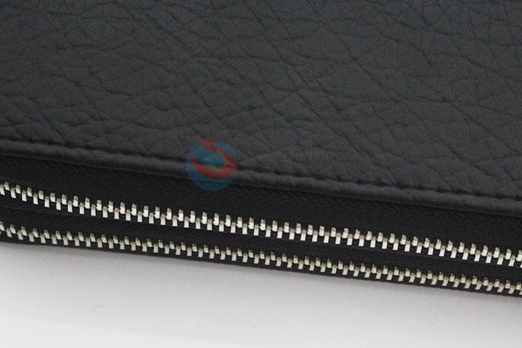 Black Color Classical Fashion Cloth Women Wallet Long Purse