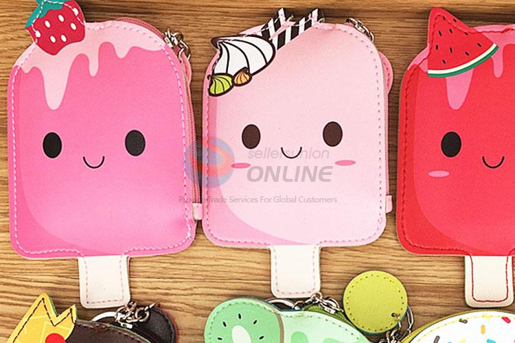 Popsicle Design Fashion Semi Pu Leather Women Girl Wallet