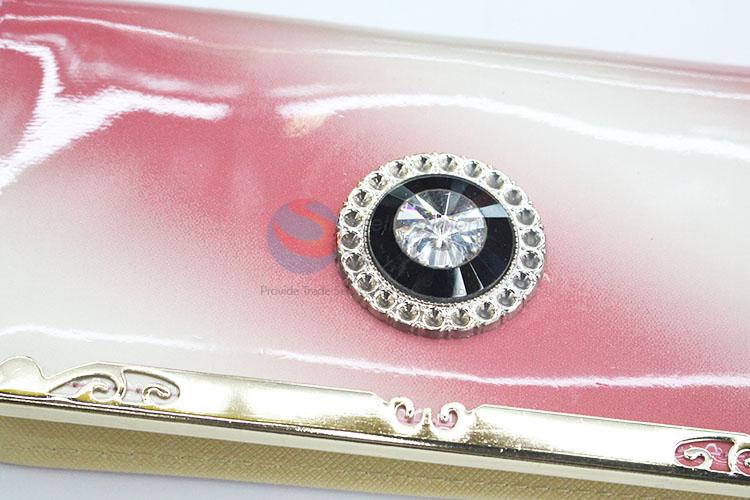 New Fashion Rhinestone Decorative Cloth Women Wallet Long Purse